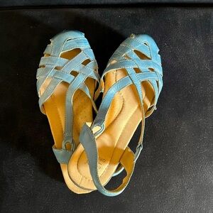 Earth Origins Nellie Persian Blue Leather Mary Jane Sandals Women’s 9W
